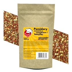 Rajčata s Bazalkou a Česnekem - Premium Line 200g Doypack