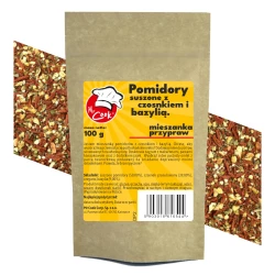 Rajčata s Bazalkou a Česnekem - Premium Line 100g Doypack